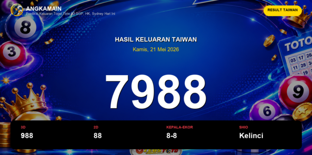 Result Taiwan hari ini 21 Mei 2026 angka 7988