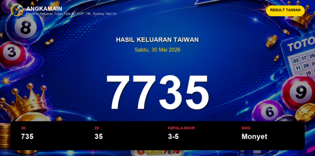 Result Taiwan hari ini 30 Mei 2026 angka 7735