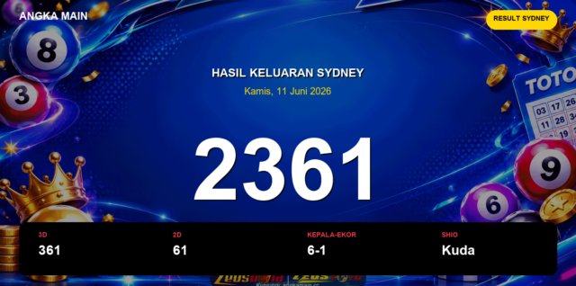 Result Sydney hari ini 11 Juni 2026 angka 2361
