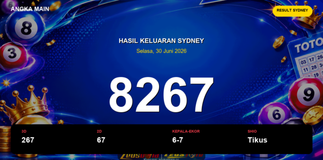Result Sydney hari ini 30 Juni 2026 angka 8267