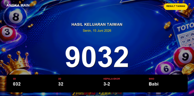 Result Taiwan hari ini 15 Juni 2026 angka 9032