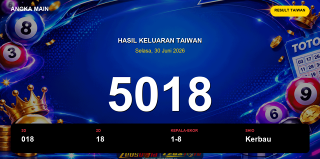 Result Taiwan hari ini 30 Juni 2026 angka 5018