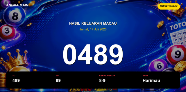 Result Macau hari ini 17 Juli 2026 angka 0489