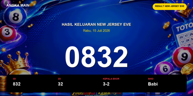 Result New Jersey EVE hari ini 15 Juli 2026 angka 0832