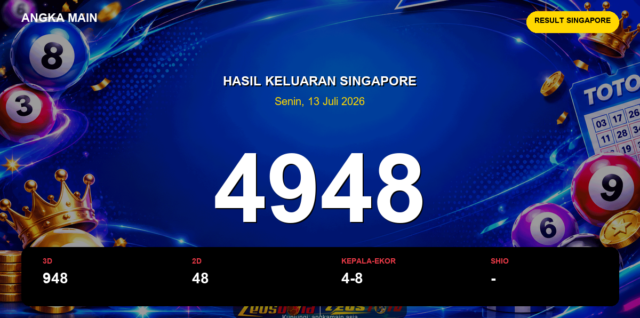 Result Singapore hari ini 13 Juli 2026 angka 4948